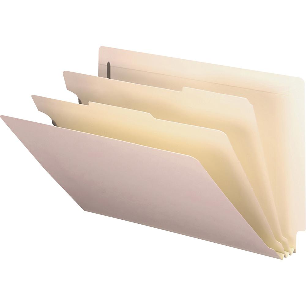 Smead Legal Recycled Classification Folder - 8 1/2" x 14" - 2" Expansion - 2 x 2B Fastener(s) - 2" Fastener Capacity for Folder - End Tab Location - 2 Divider(s) - Pressboard - Manila - 10% Recycled -. Picture 1