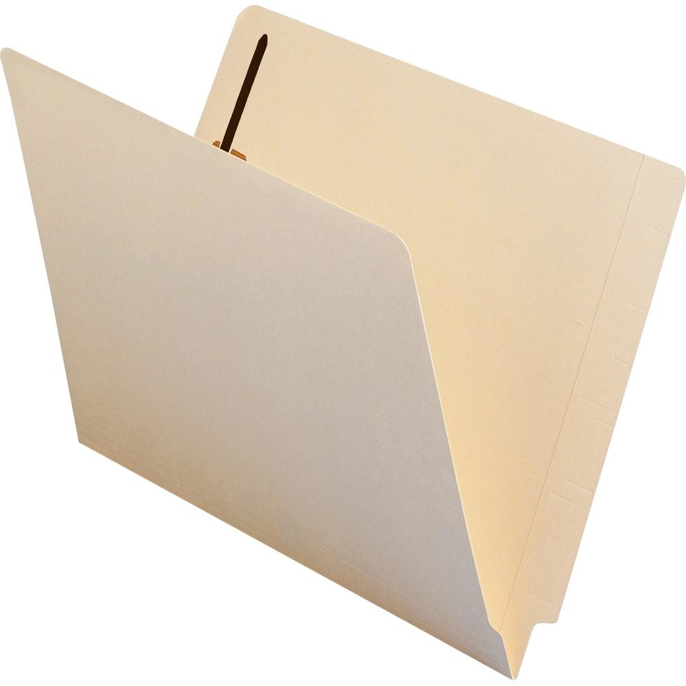 Smead Straight Tab Cut Letter Recycled Fastener Folder - 8 1/2" x 11" - 3/4" Expansion - 1 x 2B Fastener(s) - 2" Fastener Capacity for Folder - End Tab Location - Manila - Manila - 10% Recycled - 50 /. The main picture.