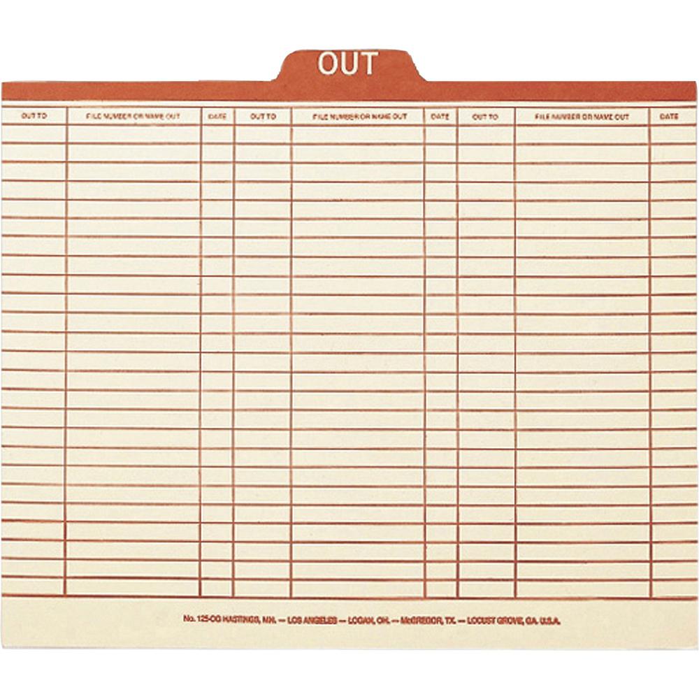 Smead 1/5 Tab Cut Letter Recycled Top Tab File Folder - 8 1/2" x 11" - Center Tab Position - Manila - Manila - 10% Recycled - 100 / Box. Picture 1