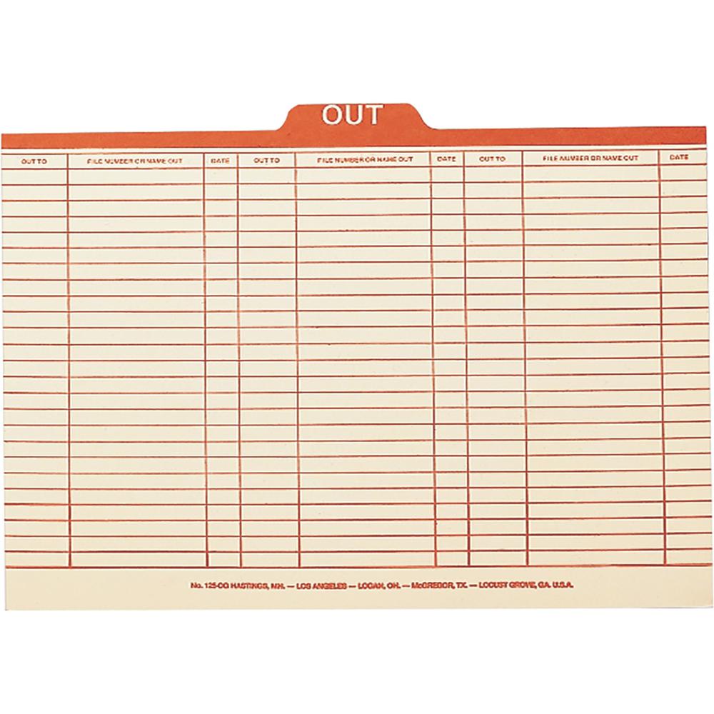 Smead 1/5 Tab Cut Legal Recycled Top Tab File Folder - 8 1/2" x 14" - 1" Expansion - Top Tab Location - Assorted Position Tab Position - Manila - Manila - 10% Recycled - 100 / Box. Picture 1