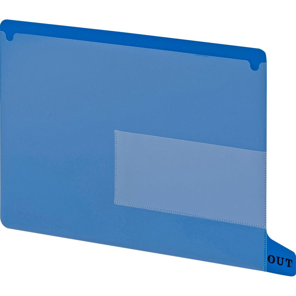 Smead End Tab Out Guides - Printed Bottom Tab(s) - Message - OUT - Letter - Blue Poly Tab(s) - 25 / Box. Picture 1