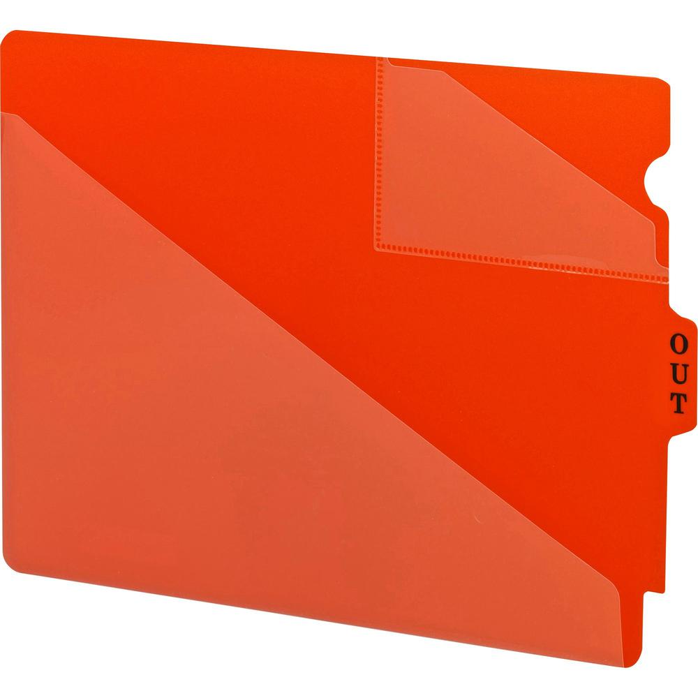 Smead End Tab Out Guides - Printed Center Tab(s) - Message - OUT - Red Poly Tab(s) - 50 / Box. Picture 1