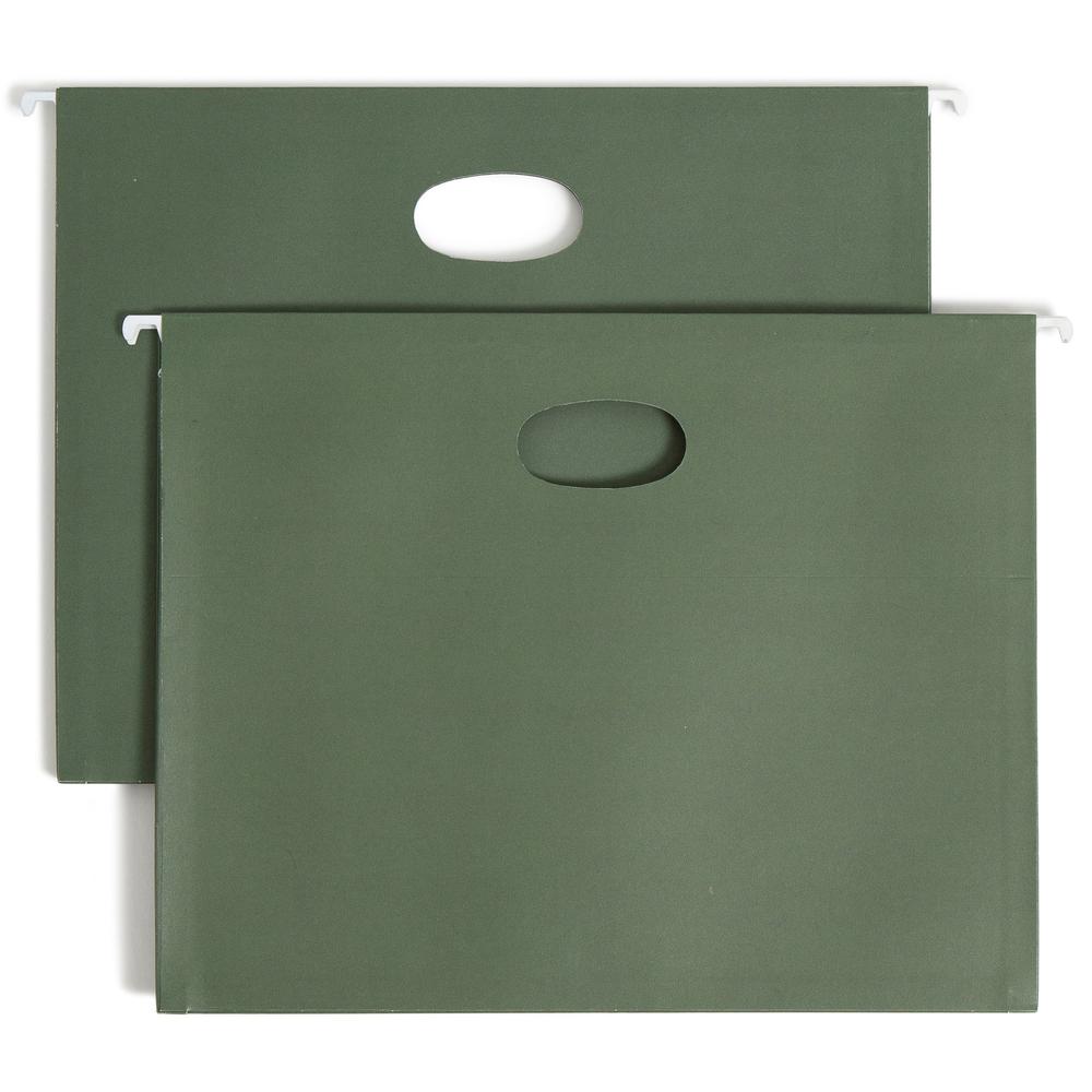 Smead Hanging File Pockets, 3-1/2 Inch Expansion, Letter Size, Standard Green, 10 Per Box (64220) - 3 1/2" Folder Capacity - 8 1/2" x 11" - 3 1/2" Expansion - Standard Green - 30% Recycled - 10 / Box. The main picture.