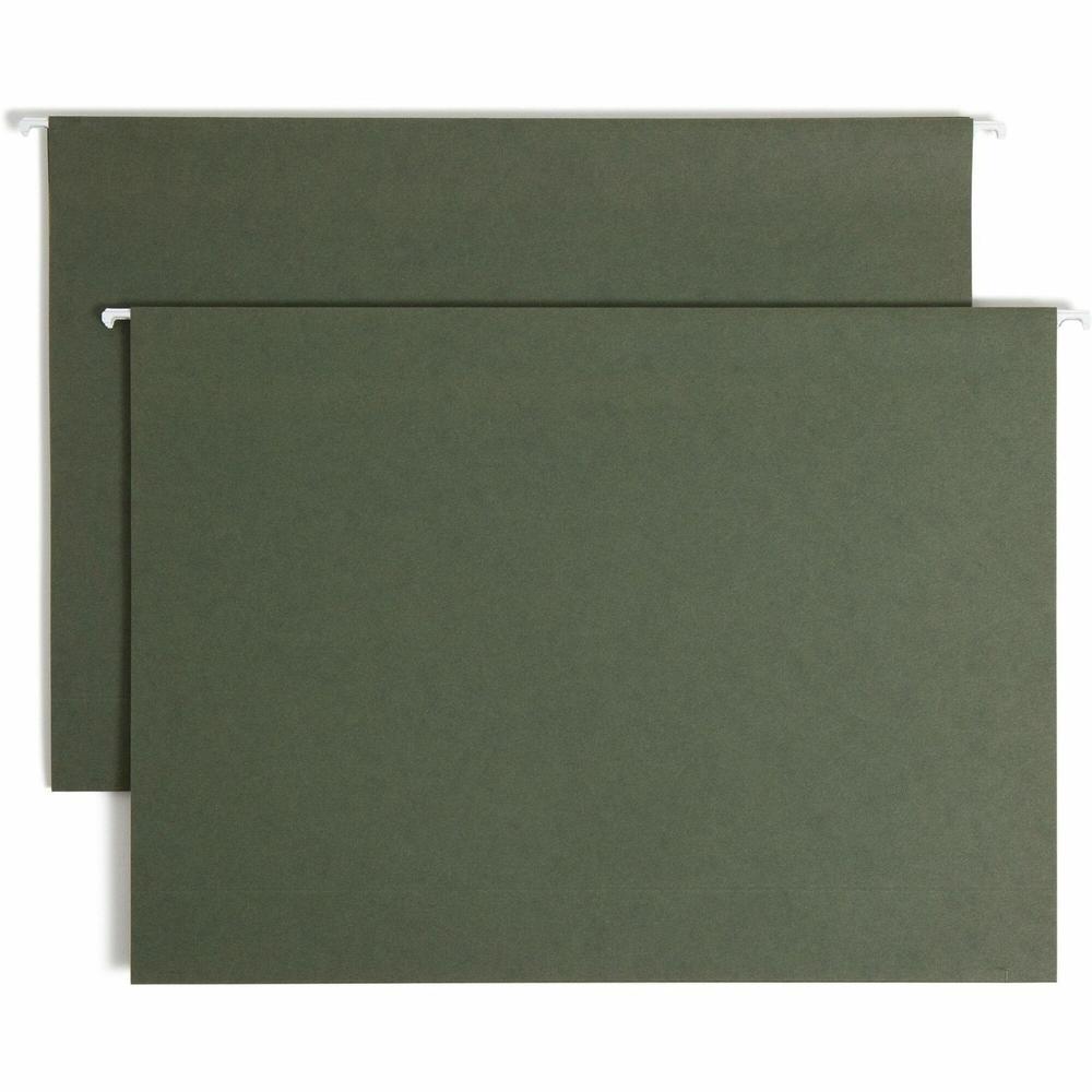 Smead Legal Recycled Hanging Folder - 3" Folder Capacity - 8 1/2" x 14" - 3" Expansion - Standard Green - 10% Recycled - 25 / Box. Picture 1