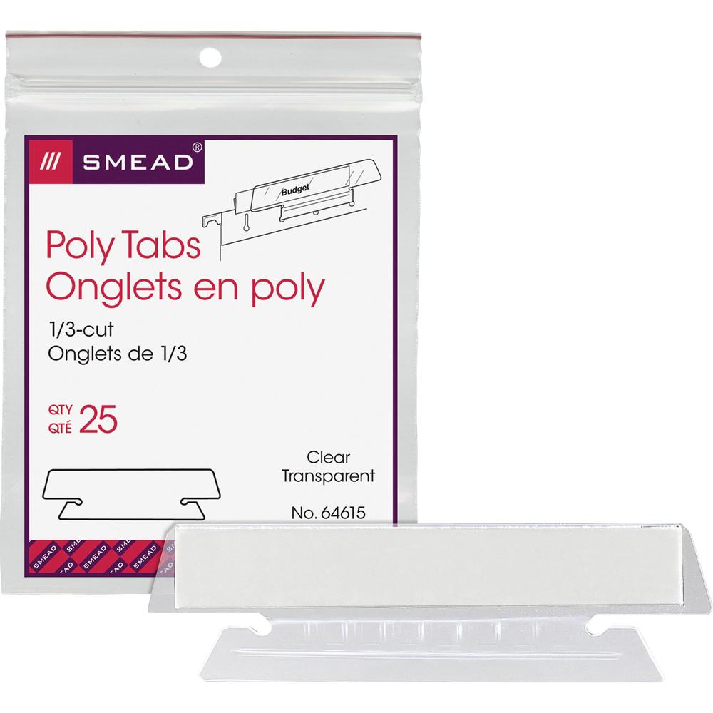 Smead Hanging Folder Tabs - Clear Poly Tab(s) - 25 / Pack. The main picture.