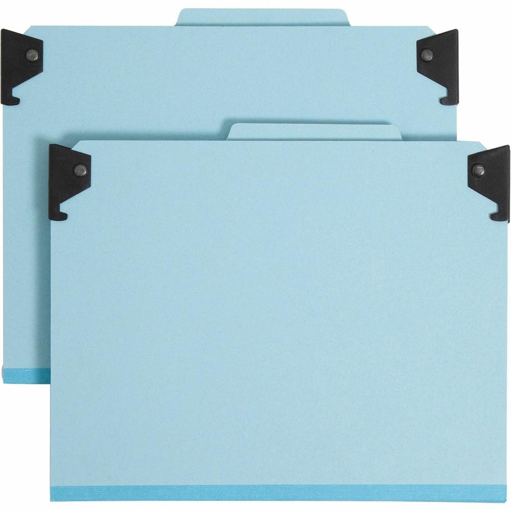 Smead 2/5 Tab Cut Letter Recycled Hanging Folder - 8 1/2" x 11" - 2" Expansion - 2 x 2S Fastener(s) - 1" Fastener Capacity for Folder - Top Tab Location - Right of Center Tab Position - 1 Divider(s) -. Picture 1