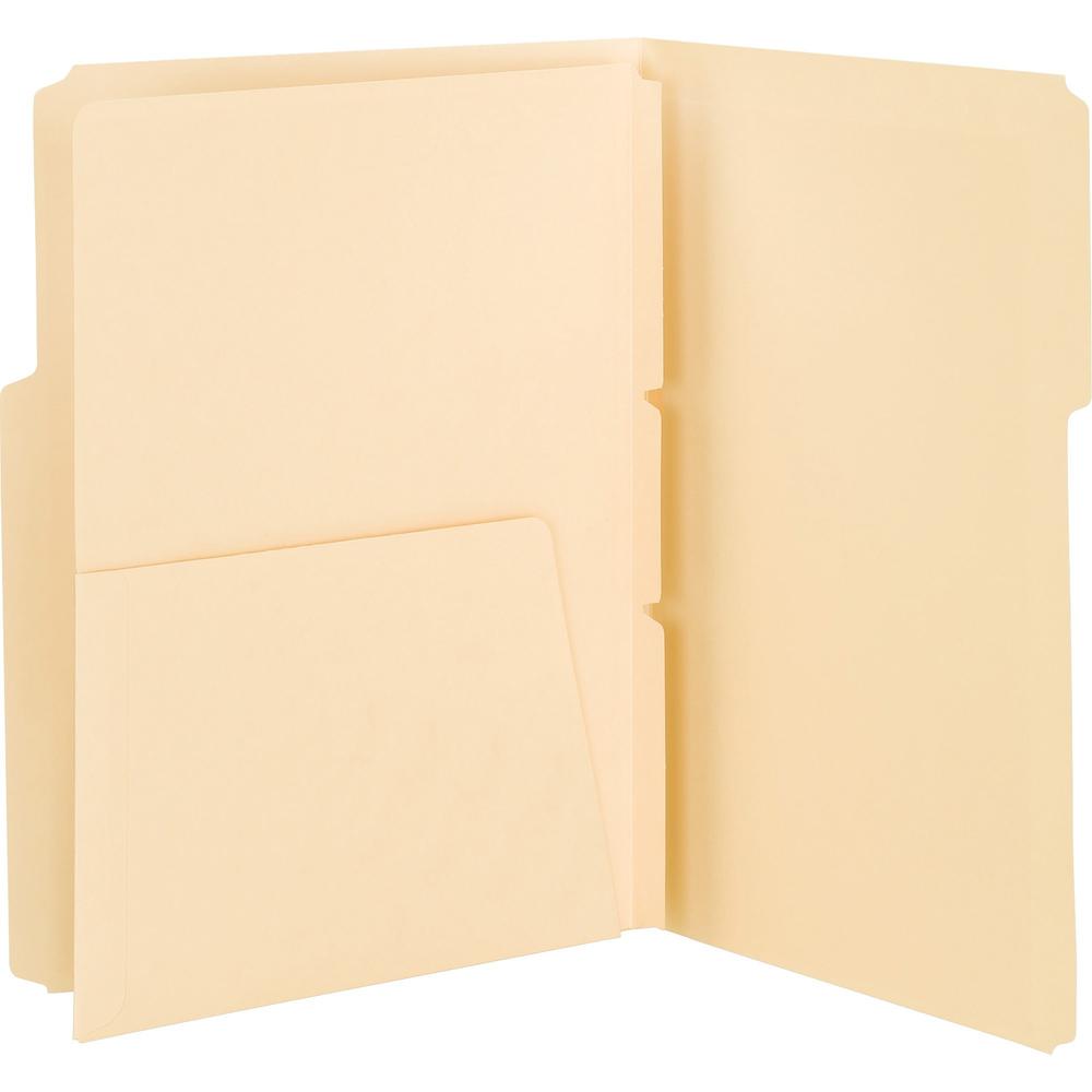 Smead Self-Adhesive Folder Dividers with Pockets - For Letter 8 1/2" x 11" Sheet - Manila - Manila - 25 / Pack. Picture 1