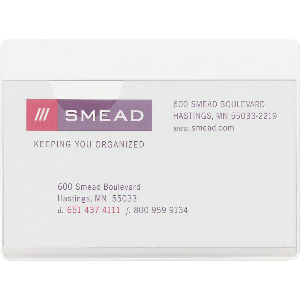 Smead Self-Adhesive Pockets - Clear - Poly - 100 / Box. Picture 1