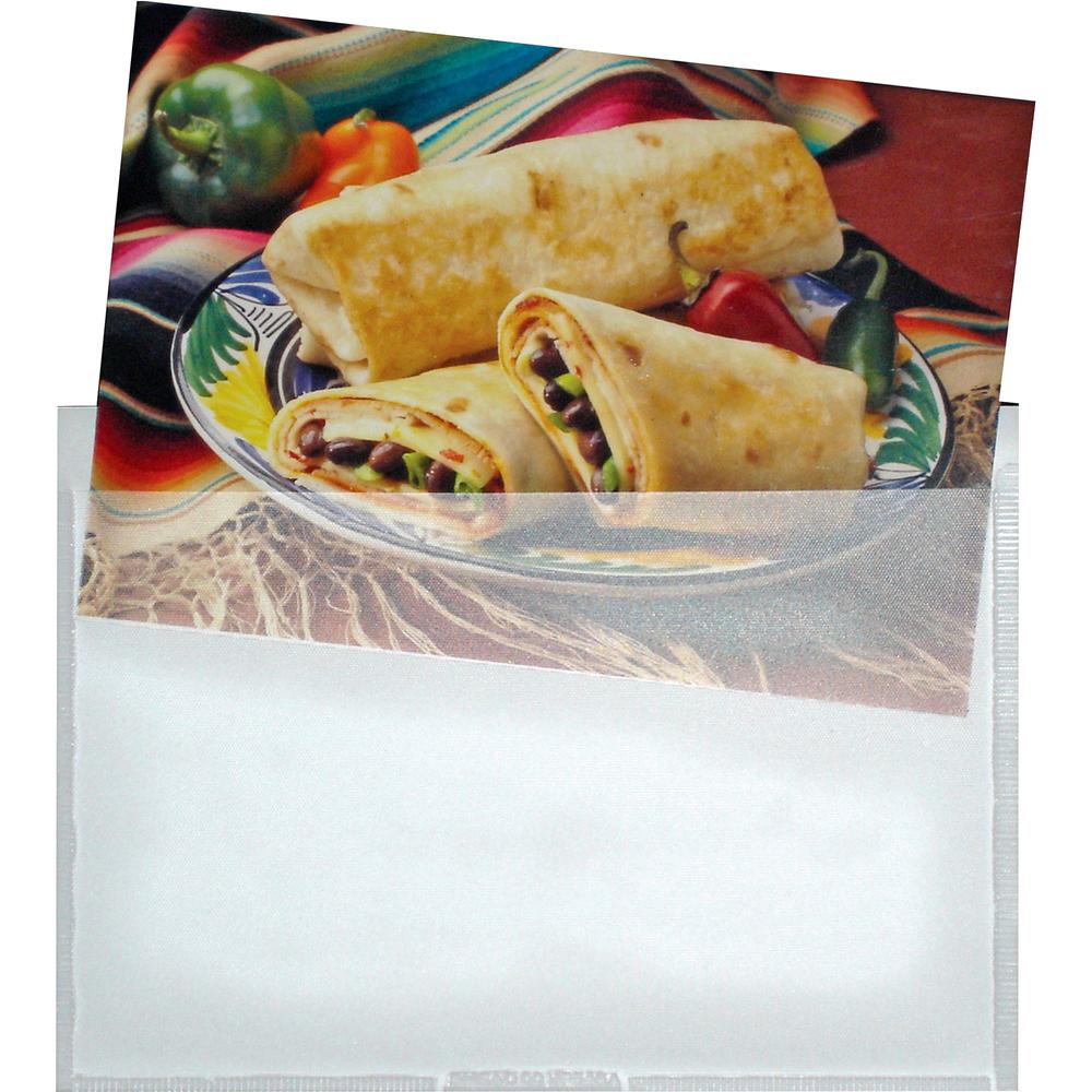 Smead Self-Adhesive Pockets - 6 1/4" x 4 9/16" Sheet - Clear - Poly - 100 / Box. The main picture.