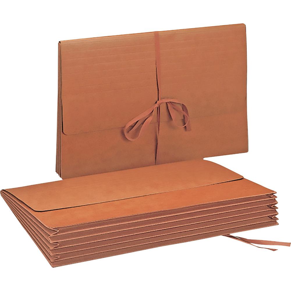 Smead Legal Recycled File Wallet - 8 1/2" x 14" - 5 1/4" Expansion - Redrope - Redrope - 30% Recycled - 1 Each. Picture 1