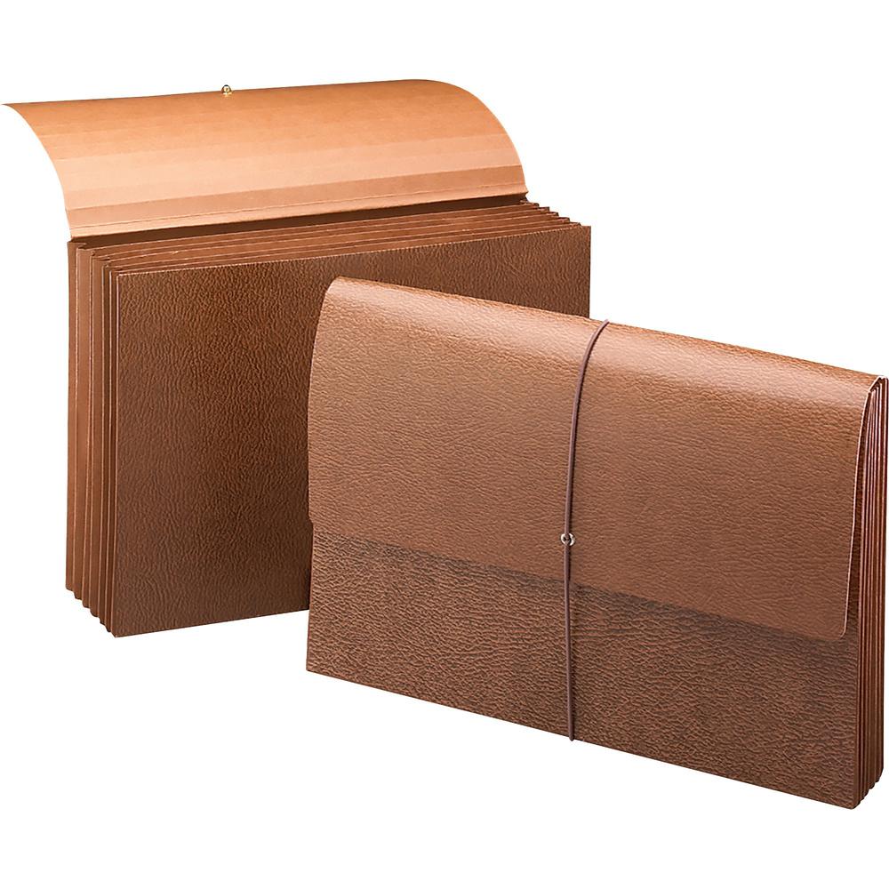 Smead Legal Recycled File Wallet - 8 1/2" x 14" - 5 1/4" Expansion - 6 Pocket(s) - Redrope - Redrope - 30% Recycled - 1 Each. Picture 1
