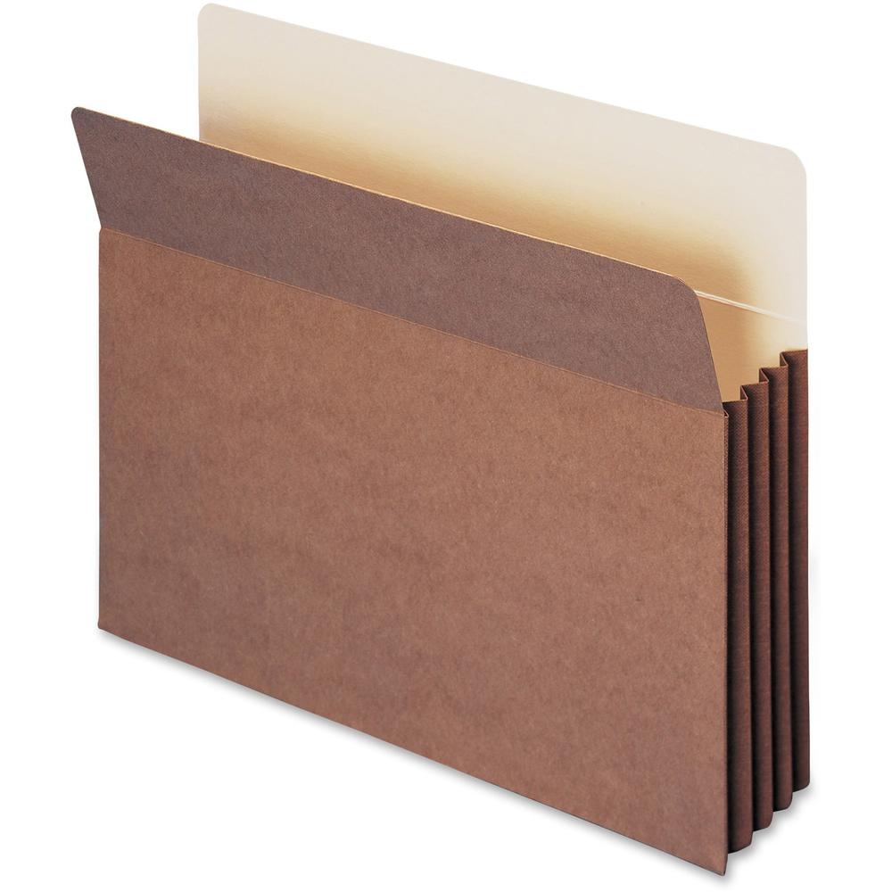 Smead TUFF Straight Tab Cut Letter Recycled File Pocket - 8 1/2" x 11" - 800 Sheet Capacity - 3 1/2" Expansion - Redrope - 30% Recycled - 10 / Box. Picture 1