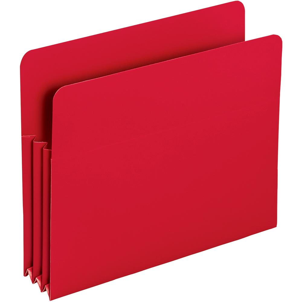Smead Straight Tab Cut Letter File Pocket - 8 1/2" x 11" - 3 1/2" Expansion - Polypropylene - Red - 4 / Pack. Picture 1