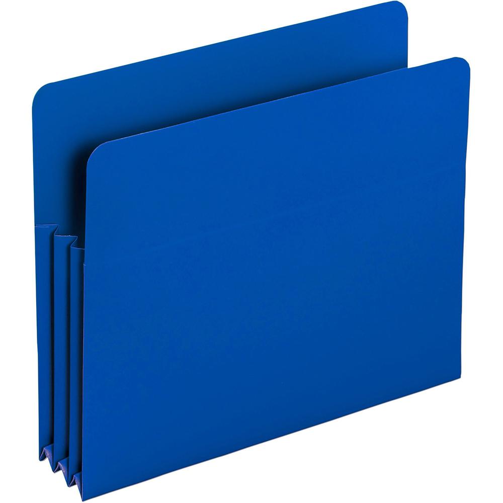 Smead Straight Tab Cut Letter File Pocket - 8 1/2" x 11" - 3 1/2" Expansion - Polypropylene - Blue - 4 / Pack. Picture 1