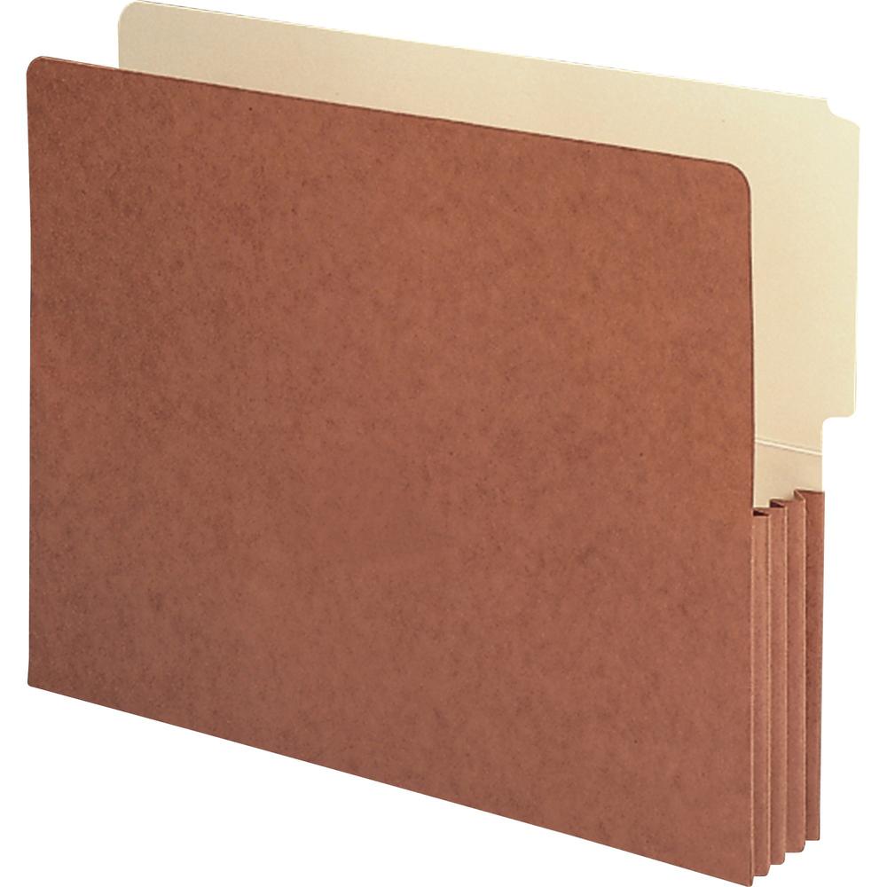 Smead Letter Recycled File Pocket - 8 1/2" x 11" - 3 1/2" Expansion - Top Tab Location - Redrope - Redrope - 30% Recycled - 10 / Box. Picture 1