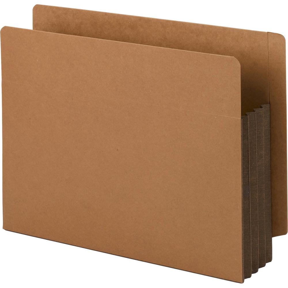 Smead Straight Tab Cut Letter Recycled File Pocket - 8 1/2" x 11" - 3 1/2" Expansion - 1 Pocket(s) - Top Tab Location - Redrope - Dark Brown - 30% Recycled - 10 / Box. Picture 1
