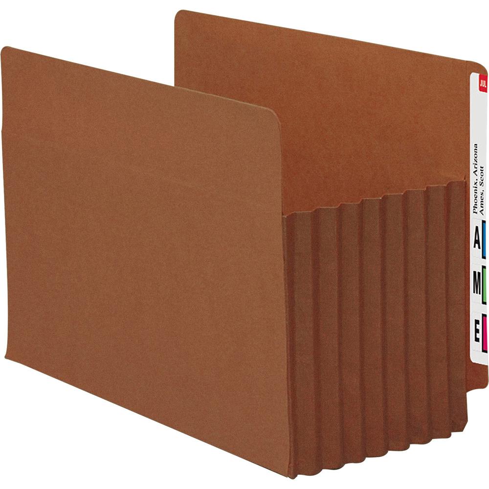 Smead TUFF Straight Tab Cut Letter Recycled File Pocket - 8 1/2" x 11" - 7" Expansion - Redrope - Redrope - 100% Recycled - 5 / Box. Picture 1