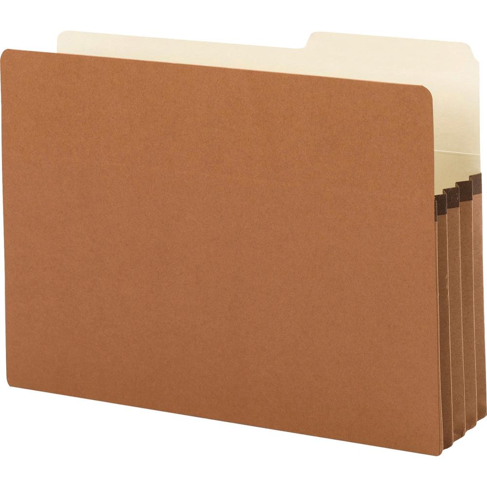 Smead 2/5 Tab Cut Legal Recycled File Pocket - 8 1/2" x 14" - 3 1/2" Expansion - Right Tab Position - Redrope - Redrope - 30% Recycled - 25 / Box. Picture 1