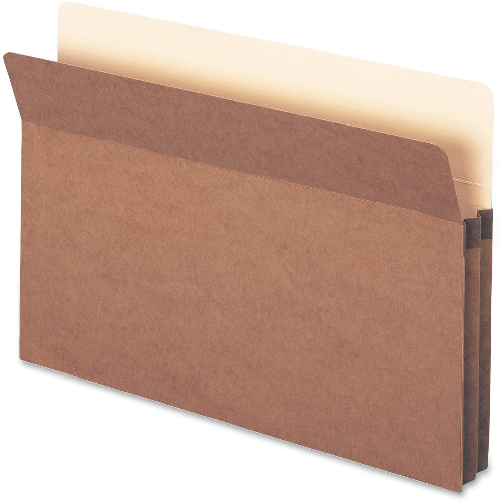 Smead Straight Tab Cut Legal Recycled File Pocket - 8 1/2" x 14" - 1 3/4" Expansion - Top Tab Location - Redrope, Kraft - Redrope - 30% Recycled - 25 / Box. Picture 1