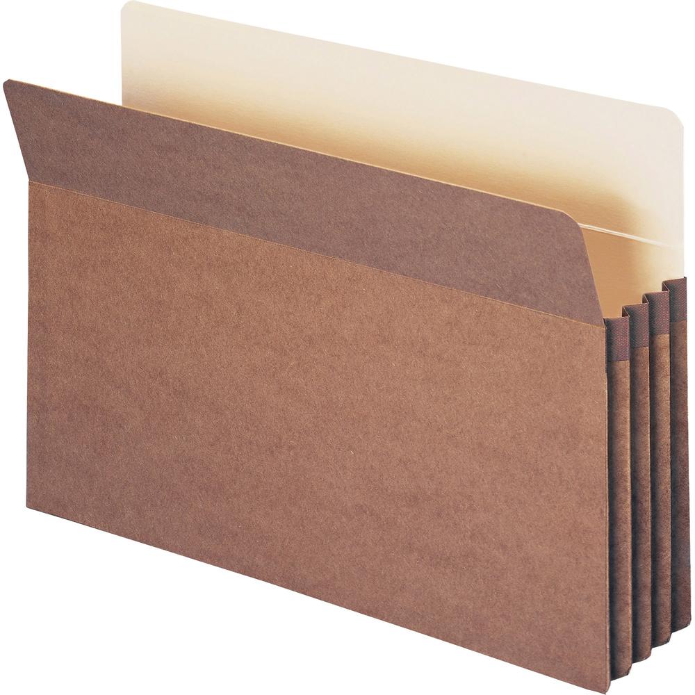 Smead Straight Tab Cut Legal Recycled File Pocket - 8 1/2" x 14" - 3 1/2" Expansion - Top Tab Location - Redrope, Kraft - Redrope - 30% Recycled - 25 / Box. Picture 1