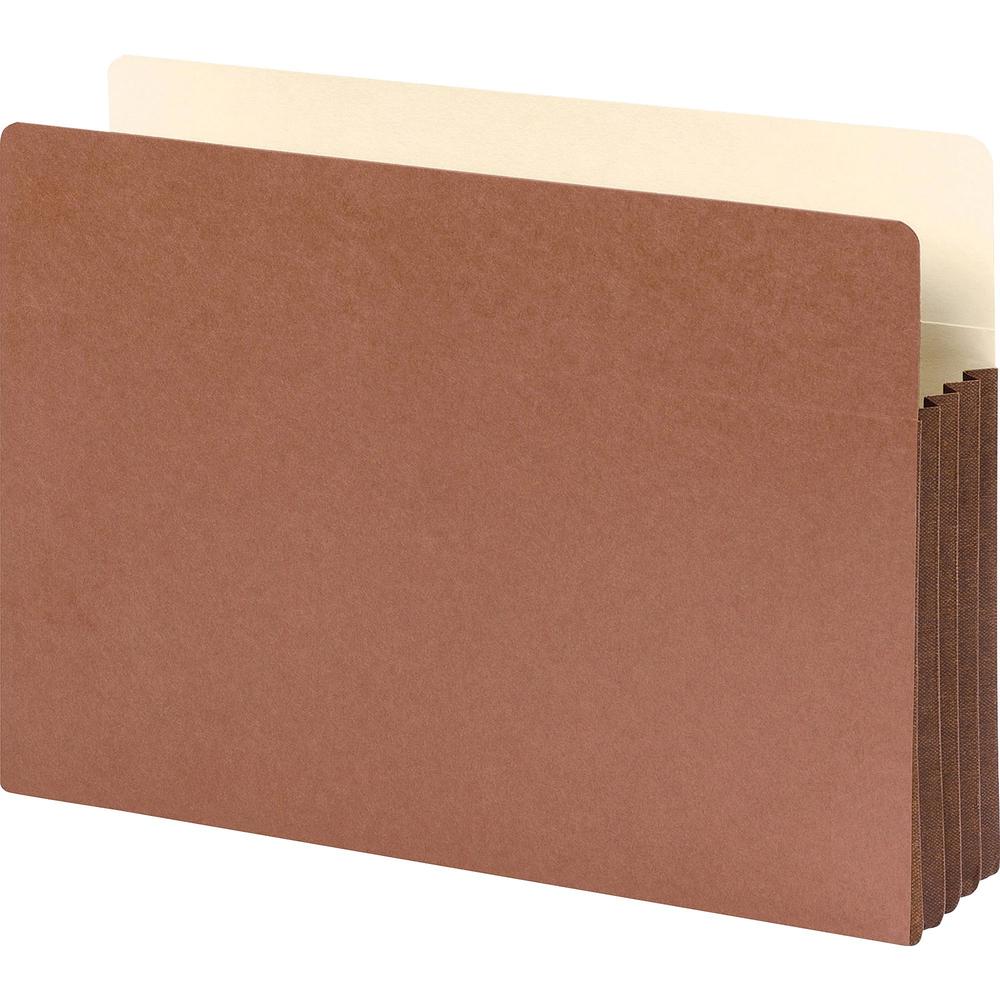 Smead Straight Tab Cut Legal Recycled File Pocket - 8 1/2" x 14" - 3 1/2" Expansion - Top Tab Location - Redrope - Redrope - 30% Recycled - 10 / Box. Picture 1