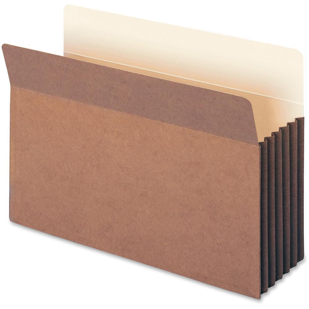 Smead Straight Tab Cut Legal Recycled File Pocket - 8 1/2" x 14" - 5 1/4" Expansion - Top Tab Location - Redrope - Redrope - 30% Recycled - 10 / Box. Picture 1