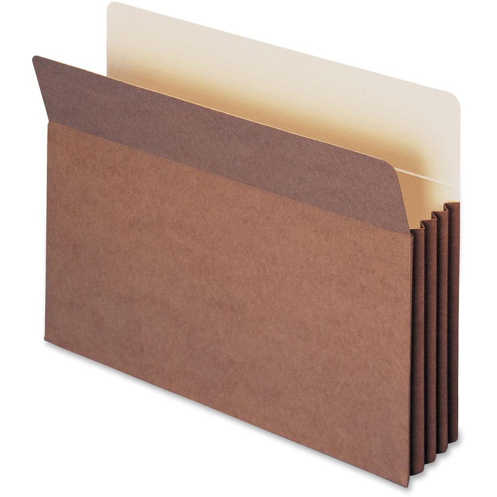 Smead TUFF Straight Tab Cut Legal Recycled File Pocket - 8 1/2" x 14" - 800 Sheet Capacity - 3 1/2" Expansion - Redrope - Redrope - 30% Recycled - 10 / Box. Picture 1