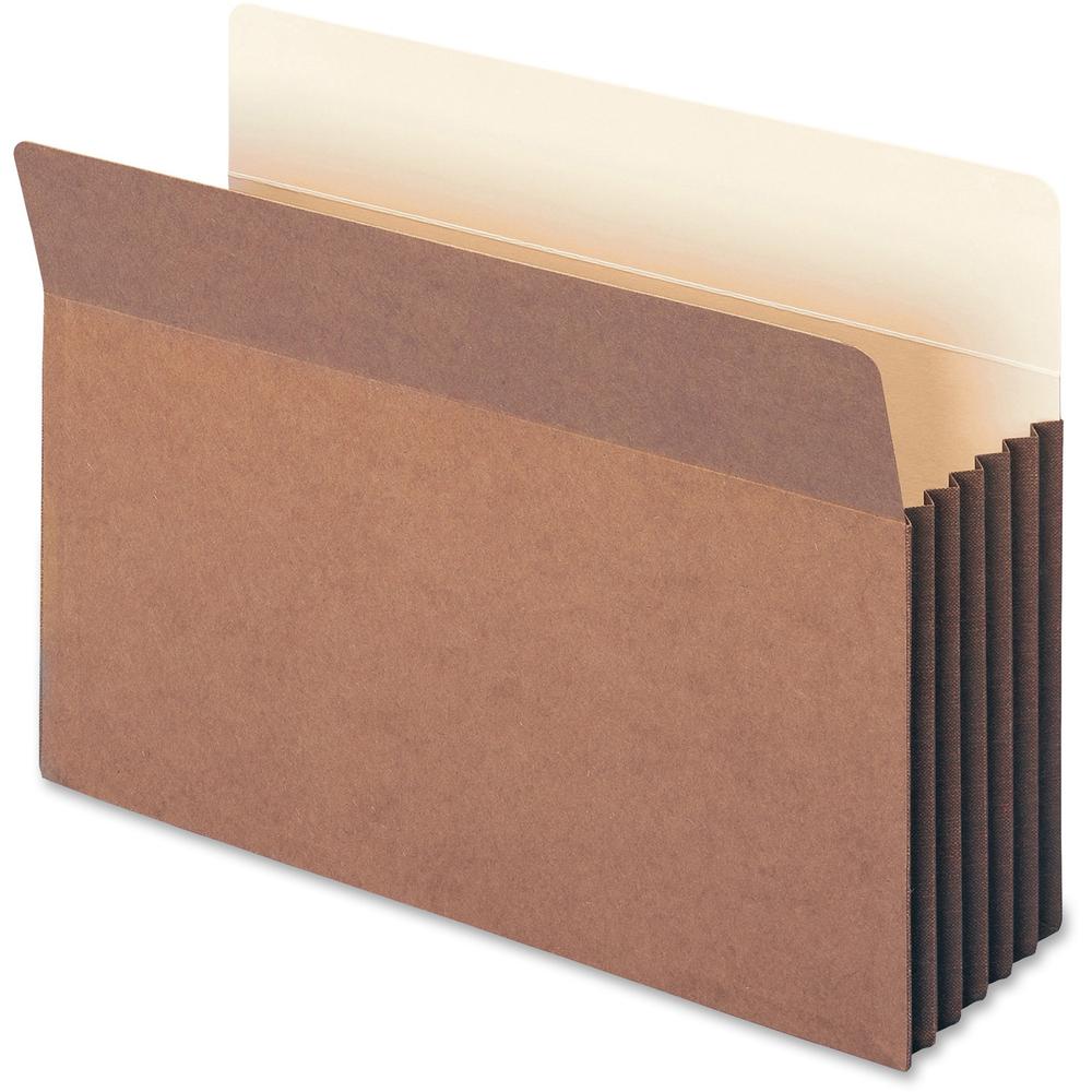Smead TUFF Straight Tab Cut Legal Recycled File Pocket - 8 1/2" x 14" - 1200 Sheet Capacity - 5 1/4" Expansion - Redrope - Redrope - 30% Recycled - 10 / Box. Picture 1