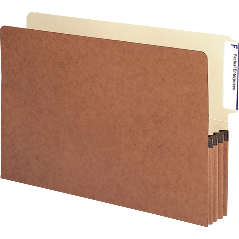 Smead Legal Recycled File Pocket - 8 1/2" x 14" - 3 1/2" Expansion - End Tab Location - Top Tab Position - Redrope - Redrope - 30% Recycled - 10 / Box. Picture 1