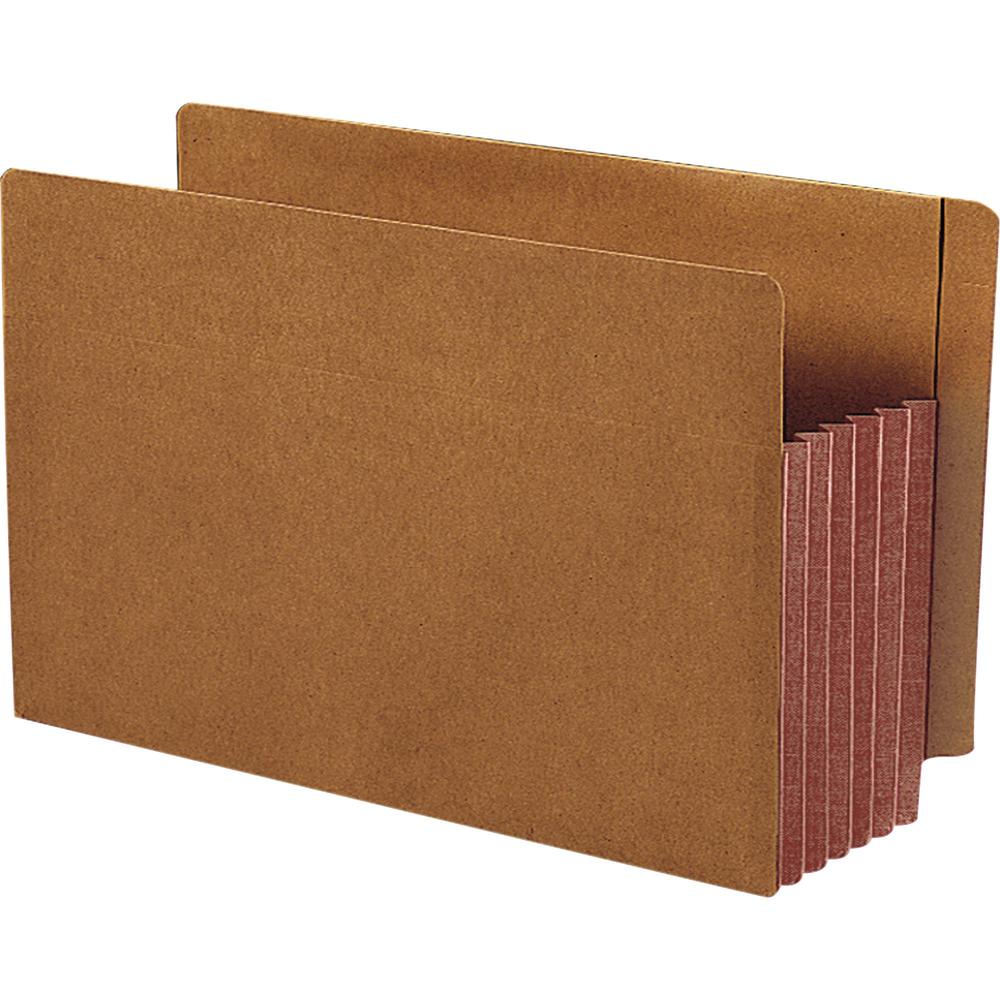 Smead Straight Tab Cut Legal Recycled File Pocket - 8 1/2" x 14" - 5 1/4" Expansion - Redrope - Dark Brown - 30% Recycled - 10 / Box. Picture 1