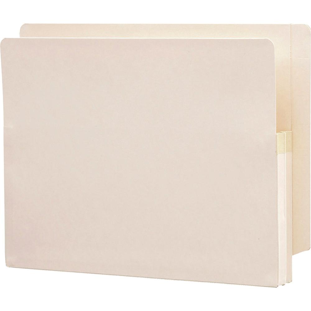 Smead Straight Tab Cut Letter Recycled File Pocket - 8 1/2" x 11" - 200 Sheet Capacity - 1 3/4" Expansion - Manila - 10% Recycled - 25 / Box. Picture 1