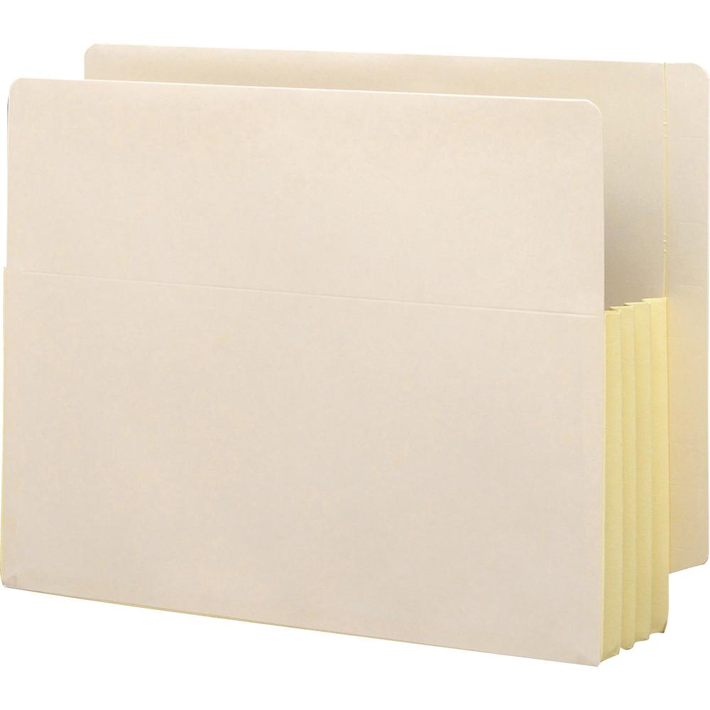 Smead End Tab File Pocket, Reinforced Straight-Cut Tab, 3-1/2" Expansion, Fully-Lined Gusset, Letter Size, Manila, 10 per Box (75164) - 8 1/2" x 11" - 800 Sheet Capacity - 3 1/2" Expansion - Manila - . Picture 1