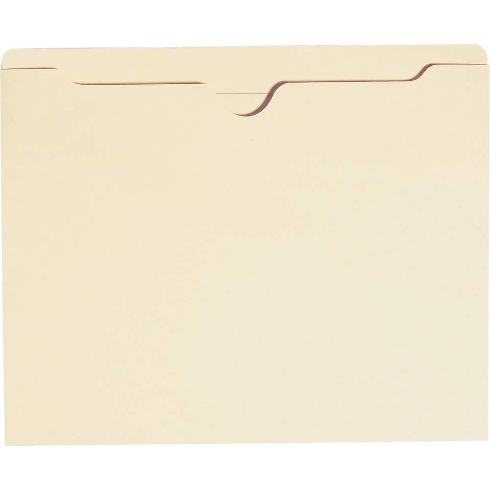 Smead Straight Tab Cut Letter Recycled File Jacket - 8 1/2" x 11" - Manila - 10% Recycled - 100 / Box. Picture 1