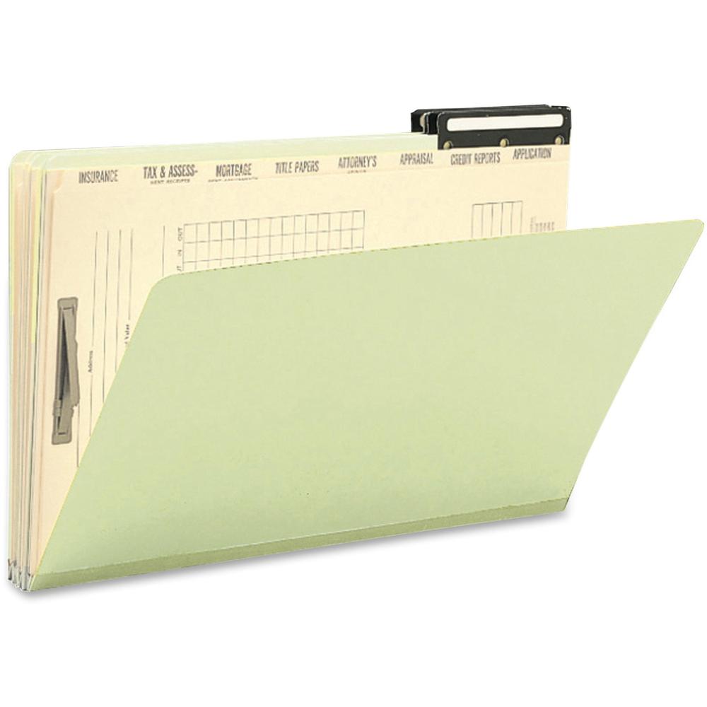 Smead 2/5 Tab Cut Legal Recycled Top Tab File Folder - 8 1/2" x 14" - 1" Expansion - 1 x 2K Fastener(s) - 2" Fastener Capacity for Folder - Top Tab Location - Right Tab Position - 8 Divider(s) - Metal. Picture 1