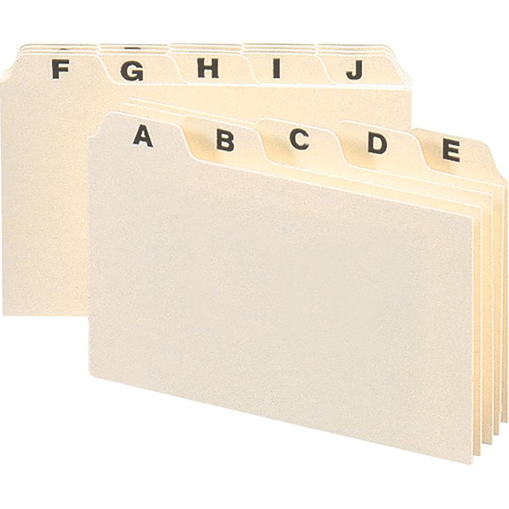 Smead Card Guides with Alphabetic Tab - 6" Divider Width - Manila Divider - Recycled - 5 / Set. Picture 1