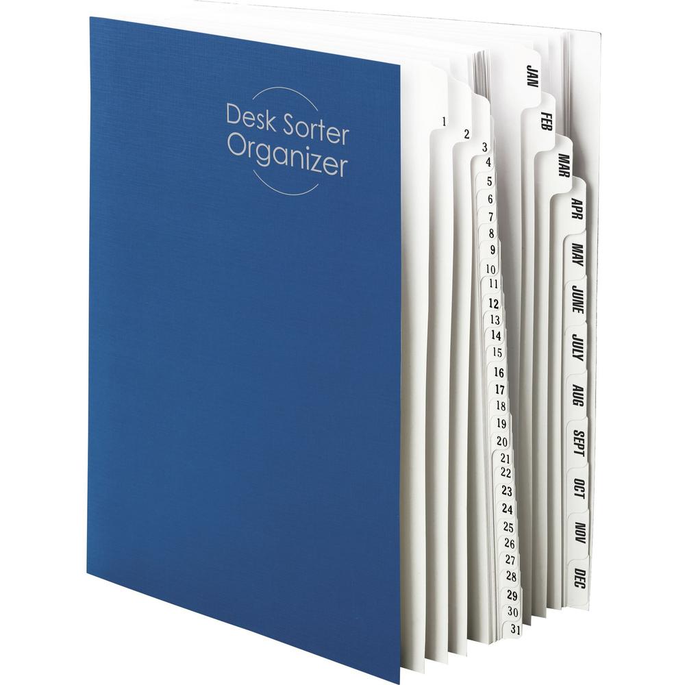 Smead Daily/Monthly Desk File/Sorter - Digit - 1-31 - Letter - 8.50" Width x 11" Length - Blue Divider - Recycled - 1 Each. Picture 1