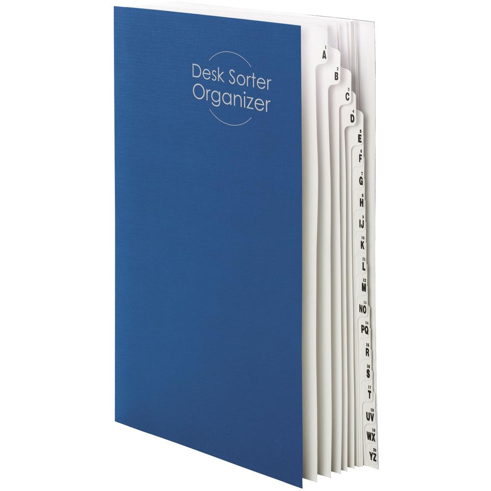 Smead Desk File/Sorter - 20 x Divider(s) - Character - A-Z - Legal - 8.50" Width x 14" Length - Blue Divider - Recycled - 1 Each. Picture 1