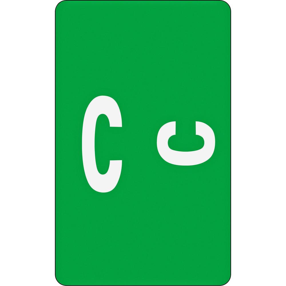 Smead AlphaZ ACCS Color-Coded Labels - "C" - 1" Width x 1 5/8" Length - Dark Green - 10 / Sheet - 100 / Pack. Picture 1