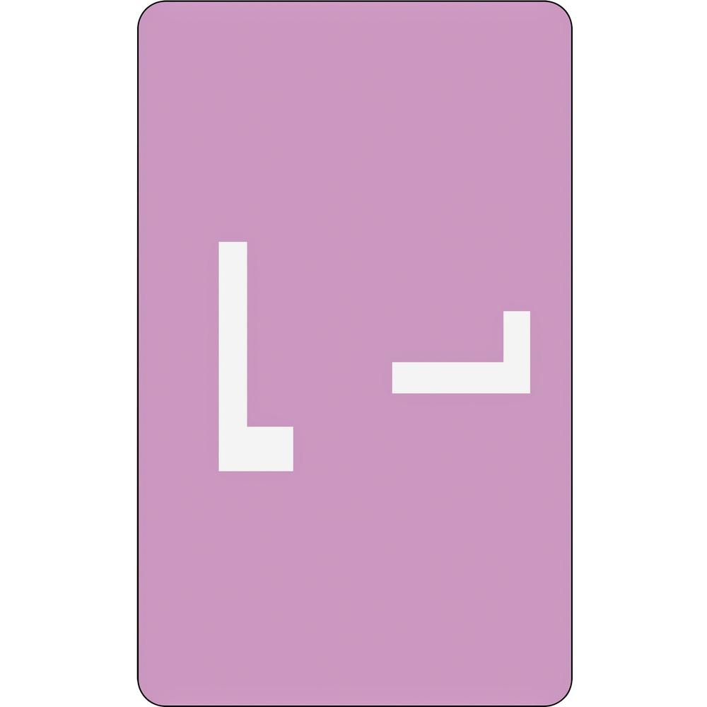Smead AlphaZ ACCS Color-Coded Labels - "L" - 1" Width x 1 5/8" Length - Lavender - 10 / Sheet - 100 / Pack. Picture 1