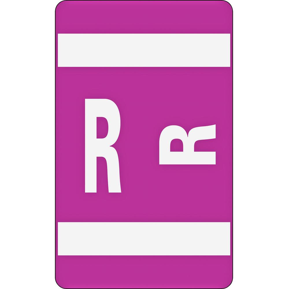 Smead AlphaZ ACCS Color-Coded Labels - "R" - 1" Width x 1 5/8" Length - Purple - 10 / Sheet - 100 / Pack. Picture 1