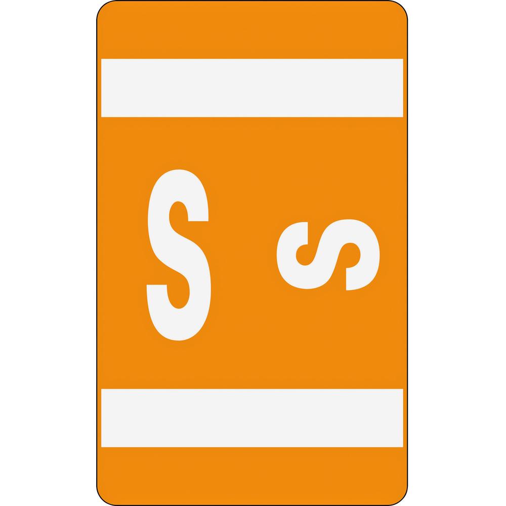 Smead AlphaZ ACCS Color-Coded Labels - "S" - 1" Width x 1 5/8" Length - Orange - 10 / Sheet - 100 / Pack. Picture 1