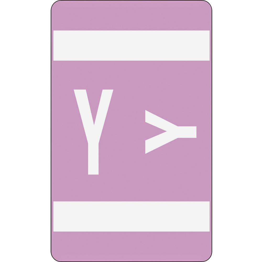 Smead AlphaZ ACCS Color-Coded Labels - "Y" - 1" x 1 5/8" Length - Lavender - 10 / Sheet - 100 / Pack. Picture 1