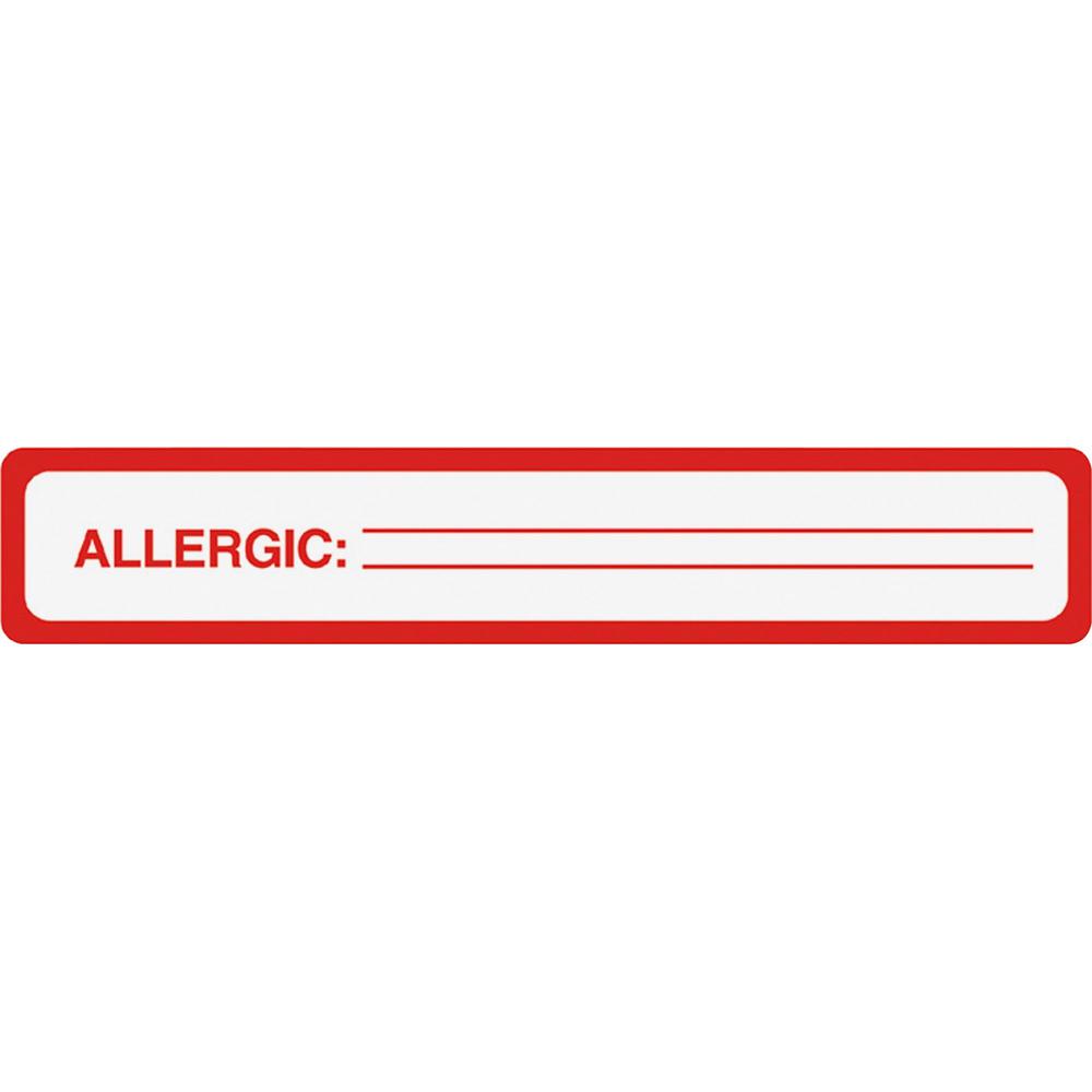 Tabbies ALLERGIC Allergy Message Labels - 5 1/2" x 1" Length - Black, Black - 175 / Roll. Picture 1