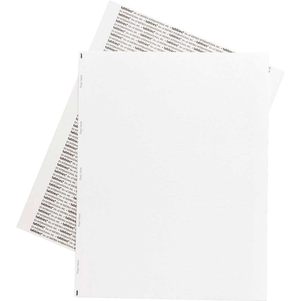 Tabbies Transcription Label Printer Sheets - 8 1/2" x 11" Length - Laser - White - 100 / Box. The main picture.