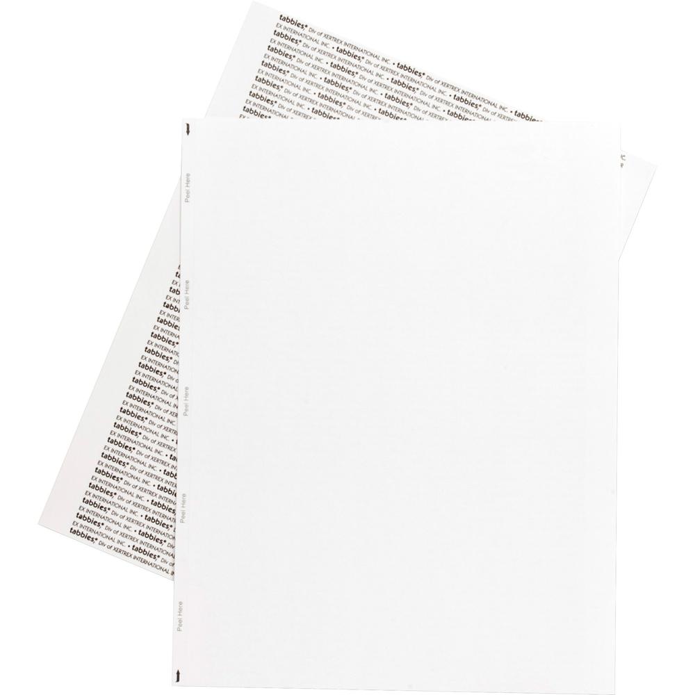 Tabbies Transcription Label Printer Sheets - 8 1/2" x 11" Length - Laser - White - 1000 / Box. The main picture.