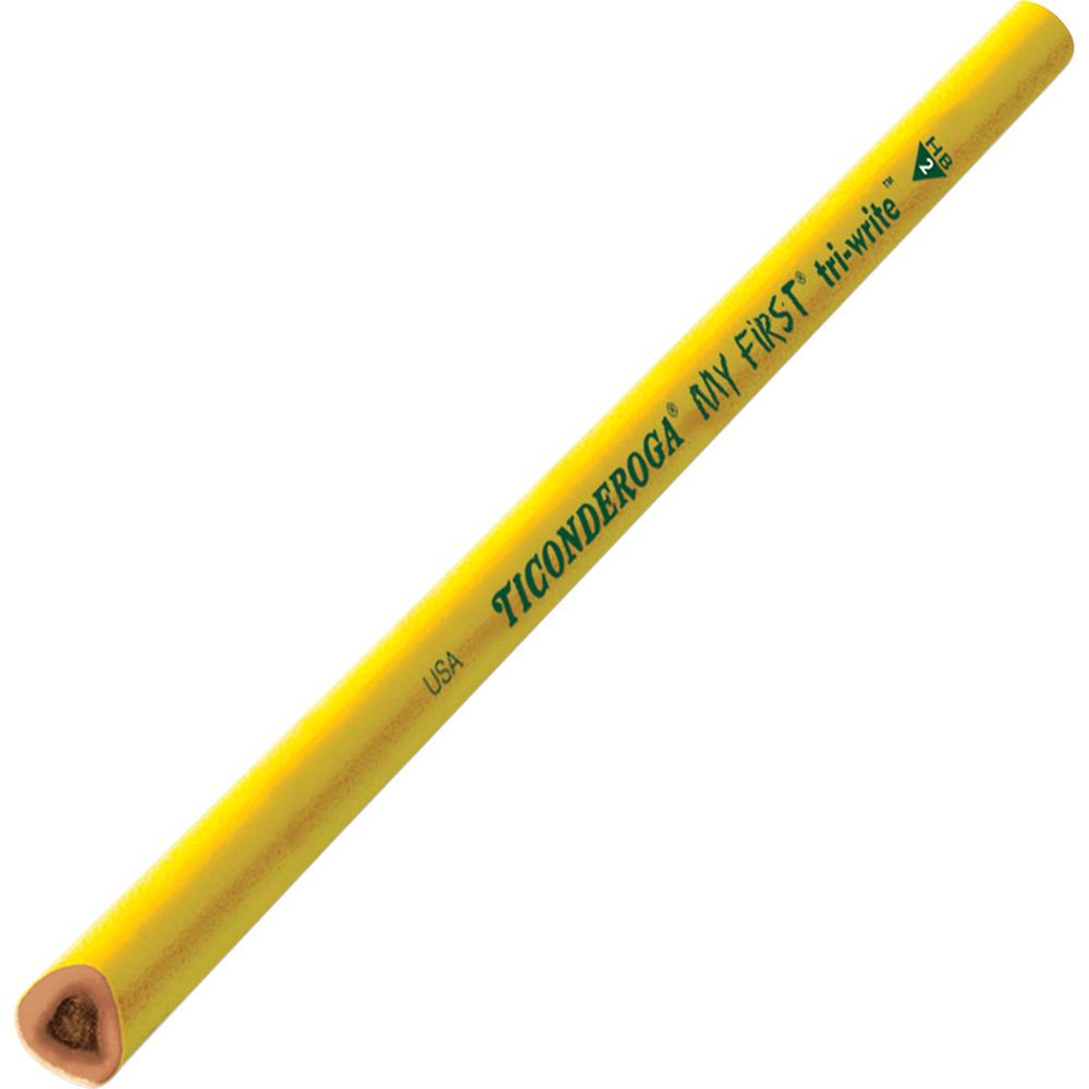 Dixon Ticonderoga Tri-Write Beginner No. 2 Pencils - #2 Lead - Yellow Barrel - 36 / Box. Picture 1