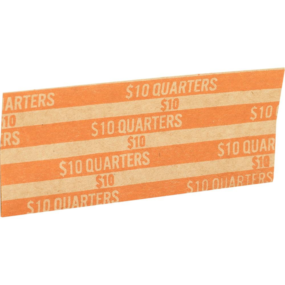 Sparco Flat Coin Wrappers - 1000 Wrap(s)Total $10 in 40 Coins of 25¢ Denomination - 60 lb Basis Weight - Kraft - Orange - 1000 / Pack. Picture 1