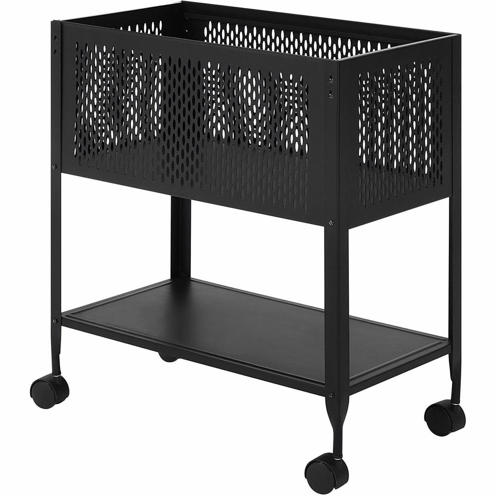 Lorell Mesh Rolling File - 4 Casters - Steel - x 13.3" Width x 24.2" Depth x 27.7" Height - Black - 1 Each. Picture 1