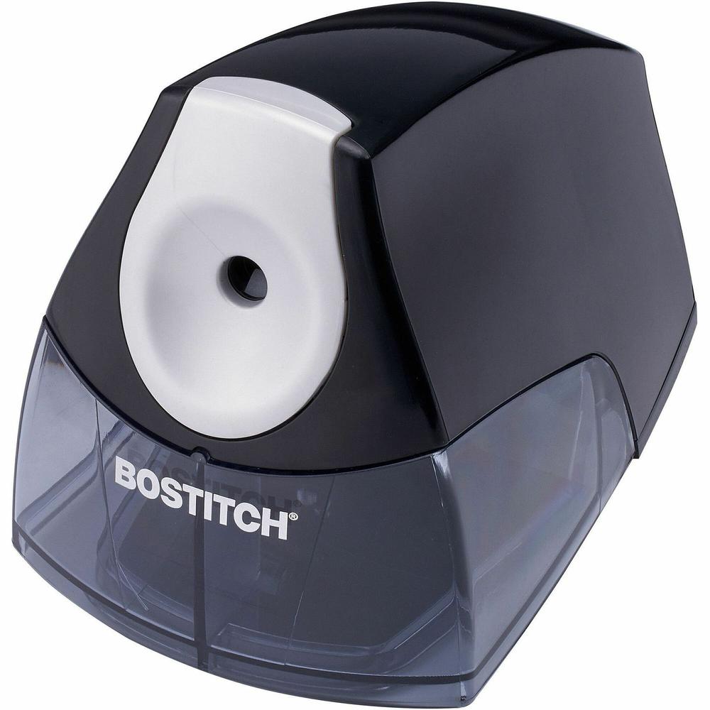 Bostitch Personal Electric Pencil Sharpener - Desktop - 1 Hole(s) - Helical - 4" Height x 3.5" Width x 5" Depth - Black, Silver - 1 Each. Picture 1