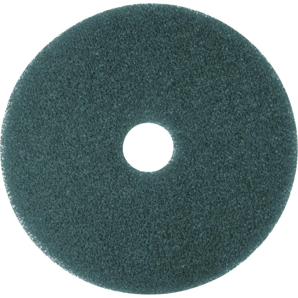 3M Blue Cleaner Pads - 5/Carton - Round x 20" Diameter - Scrubbing, Floor - Hard Floor - 175 rpm to 600 rpm Speed Supported - Heavy Duty, Textured, Durable, Adhesive, Scuff Mark Remover, Dirt Remover,. Picture 1